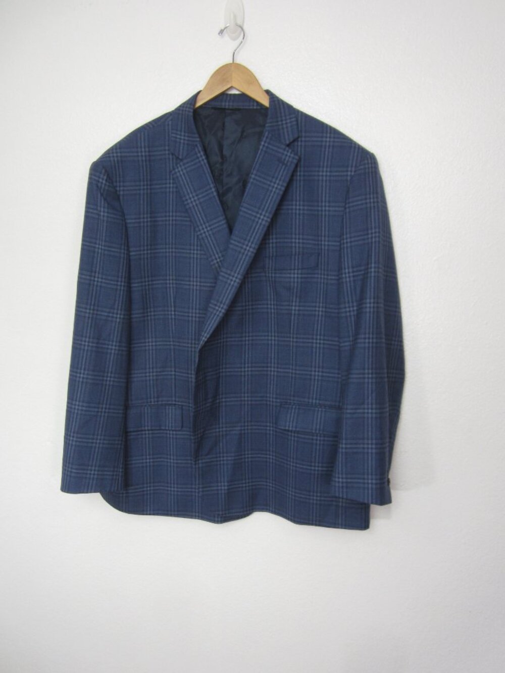 RALPH Ralph Lauren Blue Label 52R Blue Windowpane Plaid Sport Coat Wool Blend - Picture 2 of 10